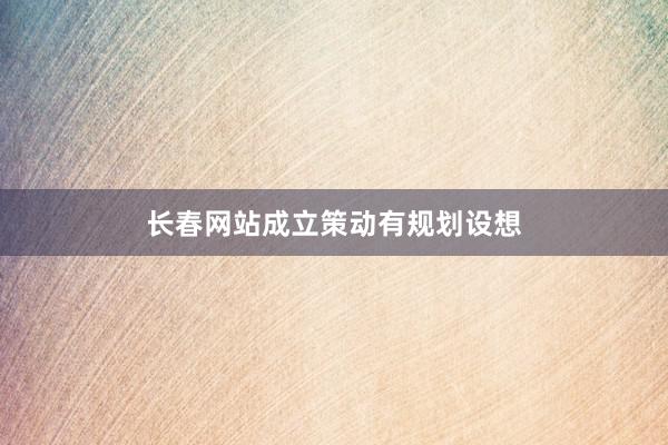 长春网站成立策动有规划设想